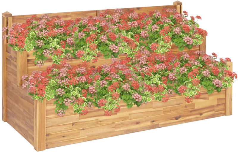 Youthup - Jardinière à 2 niveaux 160x75x84 cm Bois massif d'acacia Youthup - Jardinière à 2 niveaux 160x75x84 cm Bois massif d'acacia