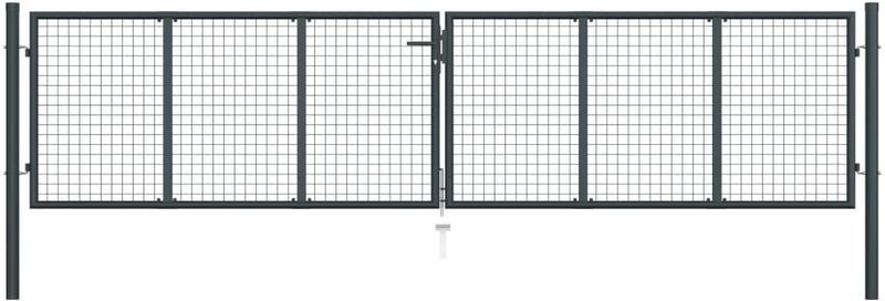 Youthup - Portail en maille de jardin Acier galvanisé 400 x 175 cm Gris Youthup - Portail en maille de jardin Acier galvanisé 400 x 175 cm Gris