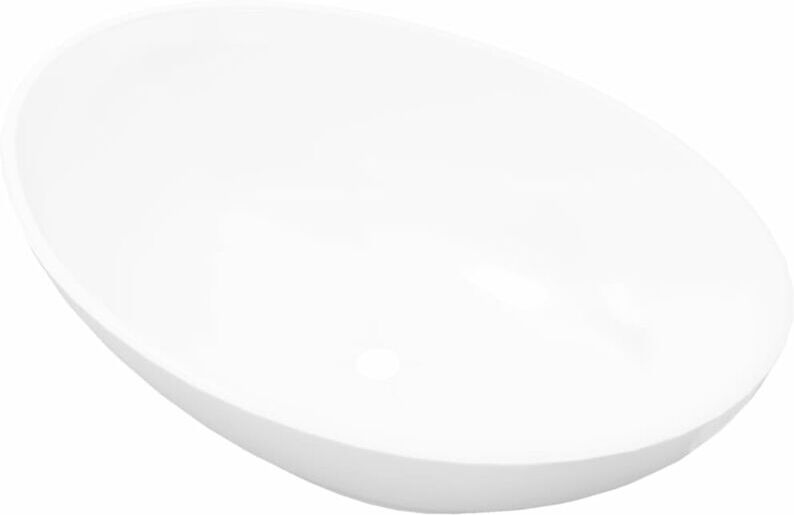 VIDAXL Lavabo en Forme Ovale Céramique Blanc Lave-mains Vasque Salle de Bain