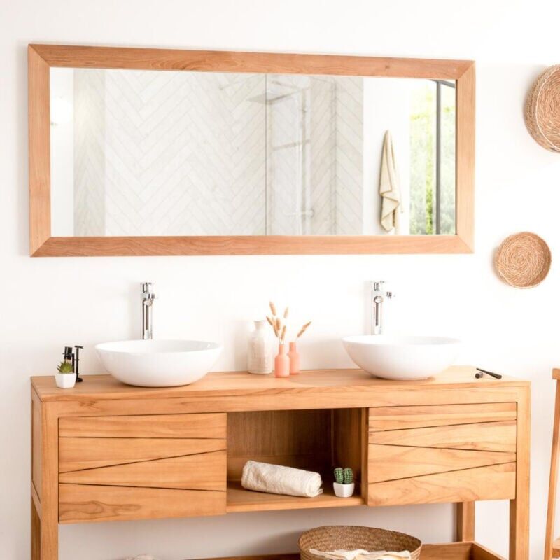 WANDA COLLECTION Grand Miroir rectangle en teck massif 160 x 70 WANDA COLLECTION Grand Miroir rectangle en teck massif 160 x 70