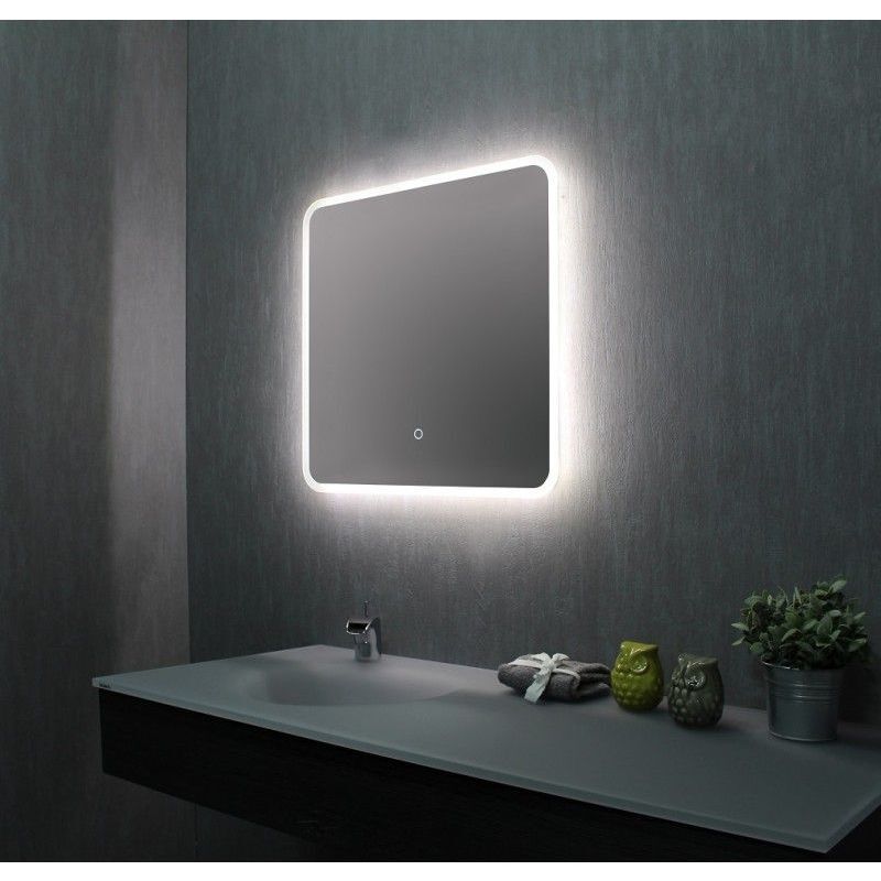 Pradel - Miroir de salle de bains avec LED - 60 cm x 60 cm (HxL)