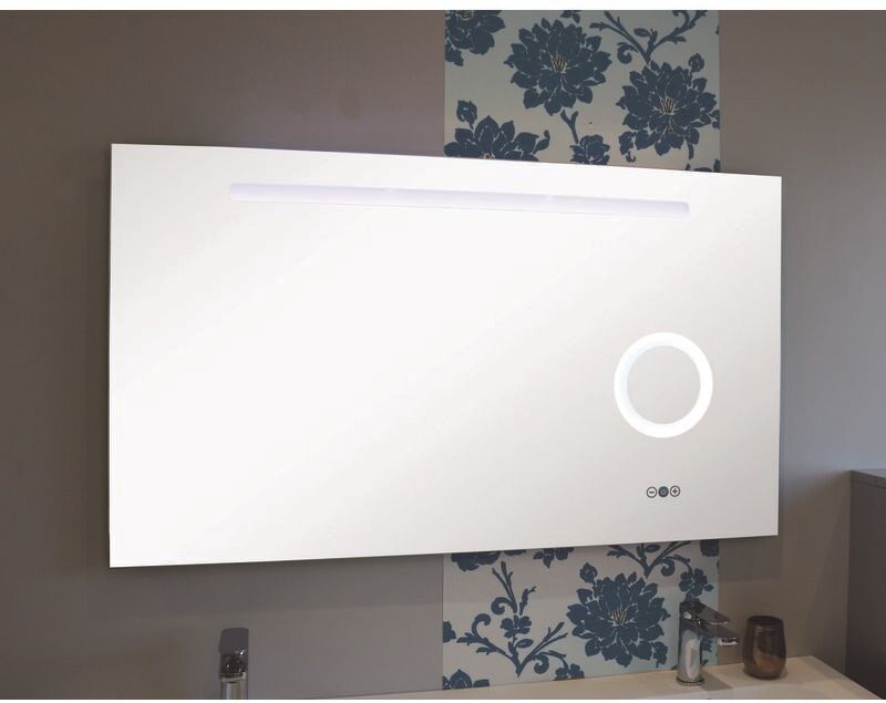 Ondee - Miroir rétro-éclairant FROYA - Argent - 140x70cm - Verre Ondee - Miroir rétro-éclairant FROYA - Argent - 140x70cm - Verre