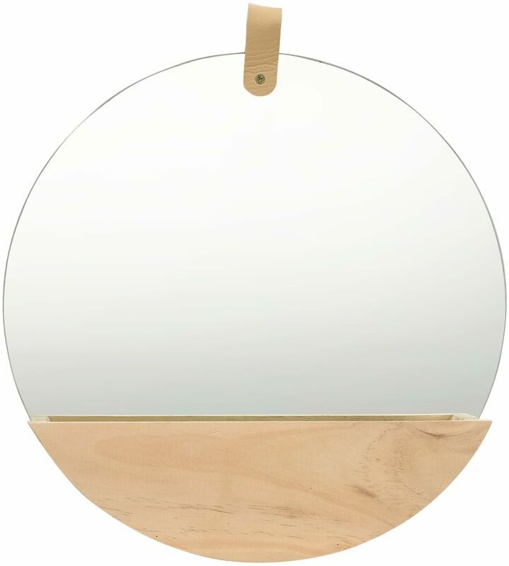 YOUTHUP Miroir mural Bois de pin massif 35 cm YOUTHUP Miroir mural Bois de pin massif 35 cm