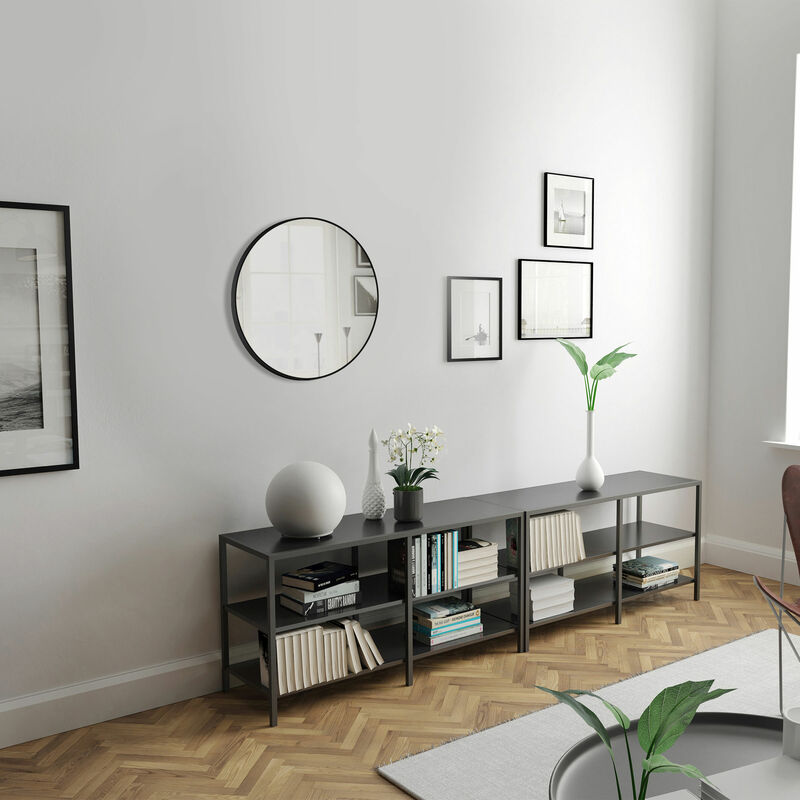 AURLANE 2021 Miroir salle de bain circulaire 60cm de diametre - finition noir mat AURLANE 2021 Miroir salle de bain circulaire 60cm de diametre - finition noir mat