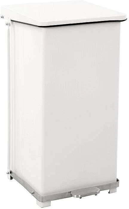CERTEO Poubelle à pédale industrielle en tôle d'acier - peint époxy blanc RAL CERTEO Poubelle à pédale industrielle en tôle d'acier - peint époxy blanc RAL