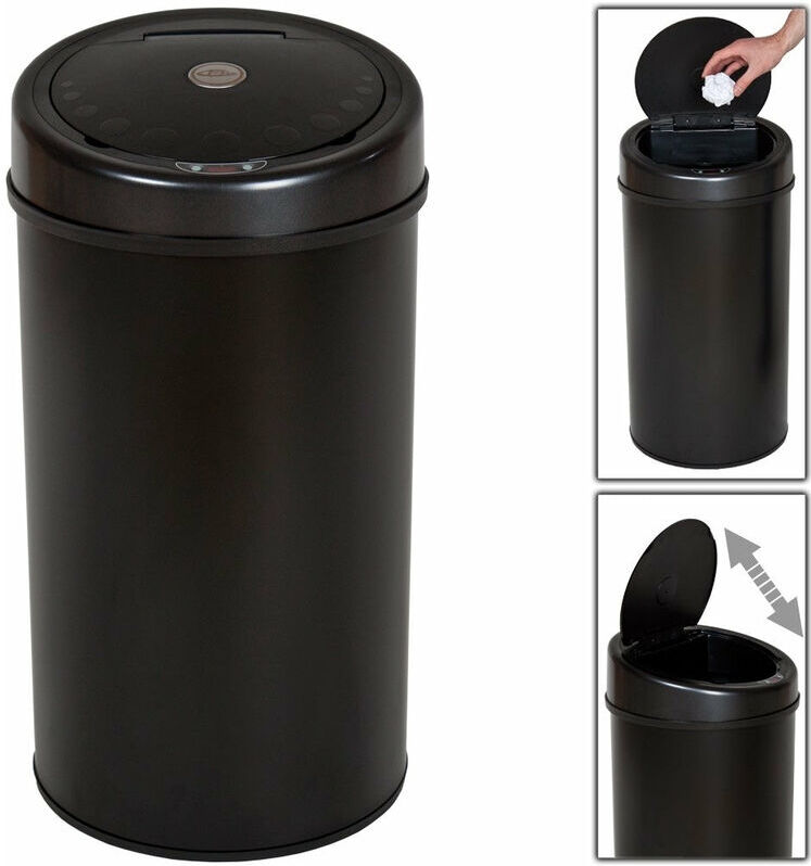 Helloshop26 - Poubelle automatique 50 litres noir pratique cuisine Helloshop26 - Poubelle automatique 50 litres noir pratique cuisine