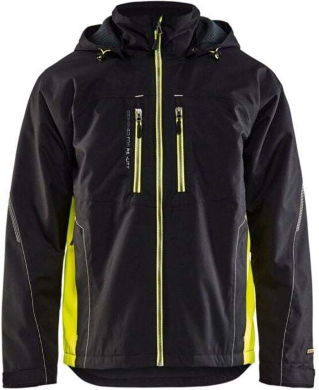 BLAKLADER Veste imperméable hiver Blaklader Technique doublée Noir / Jaune L BLAKLADER Veste imperméable hiver Blaklader Technique doublée Noir / Jaune L