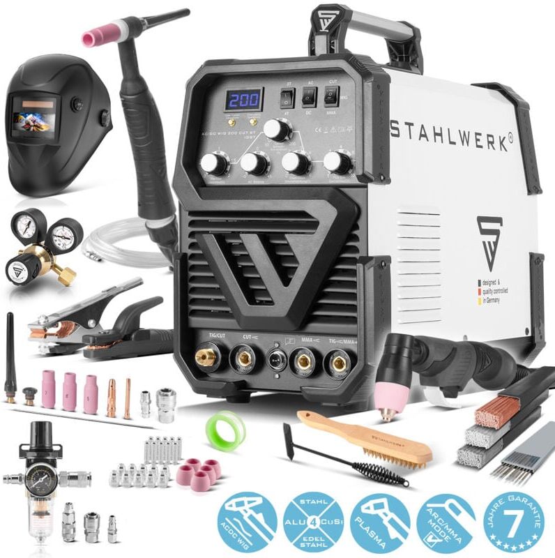 STAHLWERK Equipement complet STAHLWERK AC/DC TIG 200 Plasma ST IGBT Machine à STAHLWERK Equipement complet STAHLWERK AC/DC TIG 200 Plasma ST IGBT Machine à