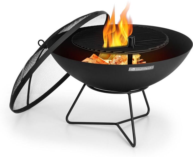 blumfeldt Orbit braséro 3-en-1 acier Ø 60 cm   gril 40 cm   table   noir blumfeldt Orbit braséro 3-en-1 acier Ø 60 cm   gril 40 cm   table   noir