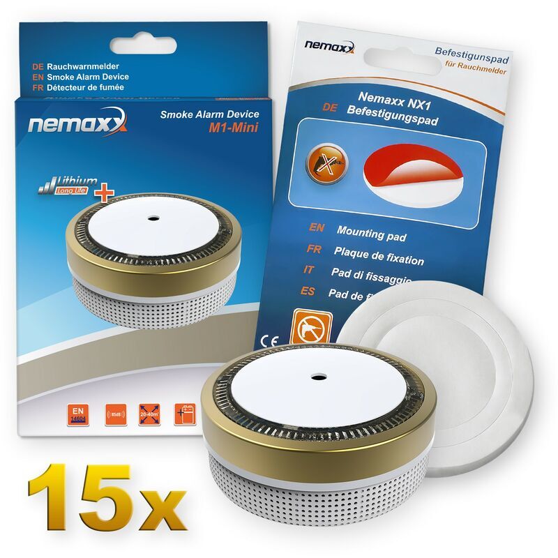 NEMAXX 15x Détecteurs de fumée Nemaxx M1-Mini - détecteurs de fumée sensibles