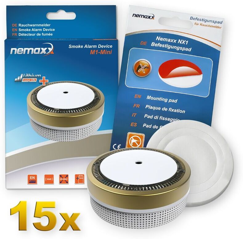 NEMAXX 15x Détecteurs de fumée Nemaxx M1-Mini - détecteurs de fumée sensibles NEMAXX 15x Détecteurs de fumée Nemaxx M1-Mini - détecteurs de fumée sensibles
