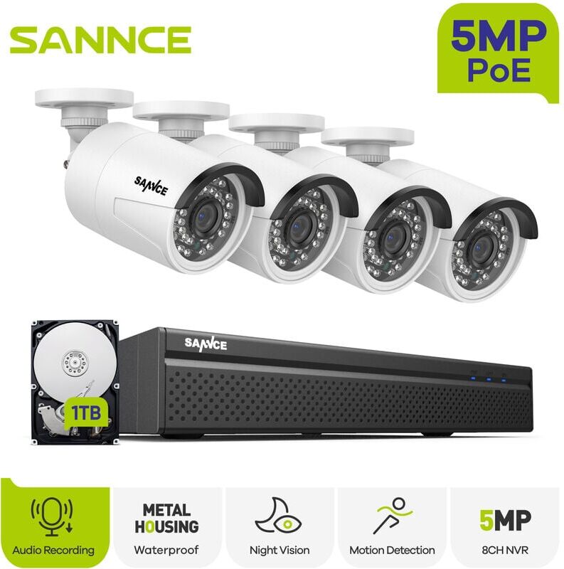 ANNKE Système de vidéosurveillance WiFi NVR 4CH 1080p Full HD avec moniteur ANNKE Système de vidéosurveillance WiFi NVR 4CH 1080p Full HD avec moniteur