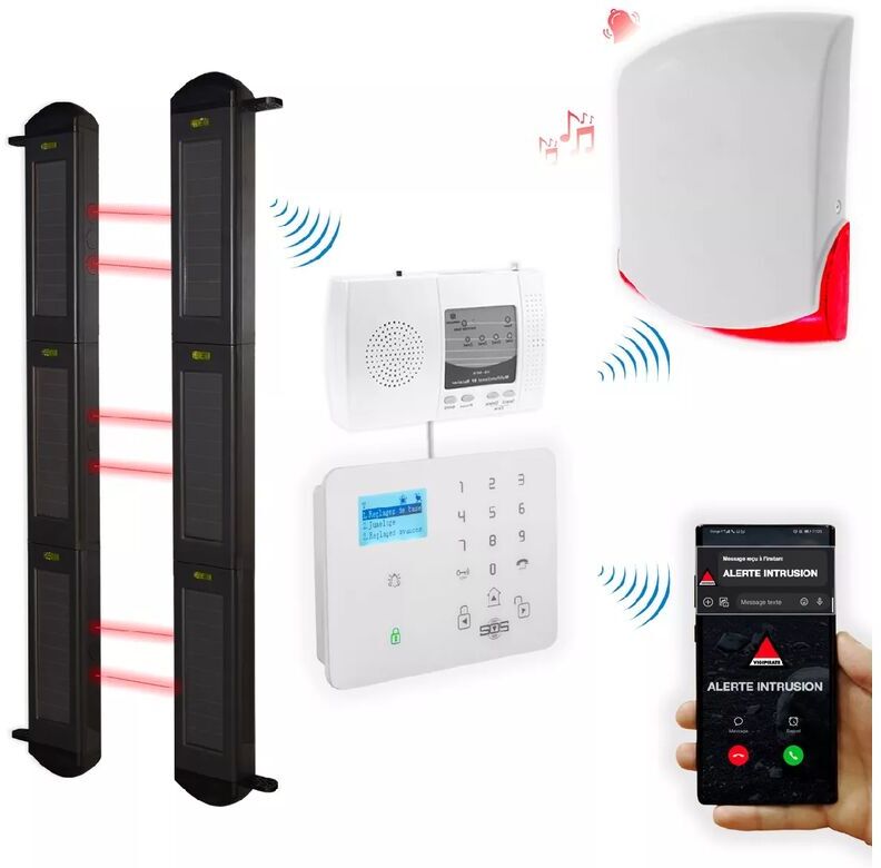 ULTRA SECURE Kit complet 4 détections barrières FX 3B portée 900m + alerte GSM ULTRA SECURE Kit complet 4 détections barrières FX 3B portée 900m + alerte GSM