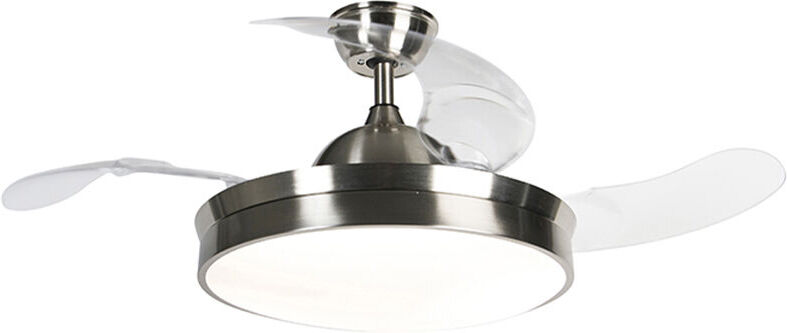 QAZQA Ventilateur de plafond en acier avec LED et télécommande - Xiro Qazqa QAZQA Ventilateur de plafond en acier avec LED et télécommande - Xiro Qazqa