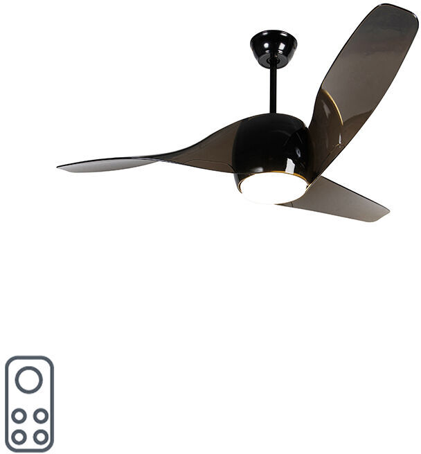 QAZQA Plafondventilator zwart met afstandsbediening incl. LED - Sirocco 50 QAZQA Plafondventilator zwart met afstandsbediening incl. LED - Sirocco 50