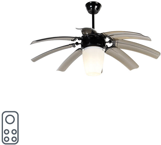 QAZQA Plafondventilator zwart met afstandsbediening - Wings 42 Qazqa Moderne QAZQA Plafondventilator zwart met afstandsbediening - Wings 42 Qazqa Moderne