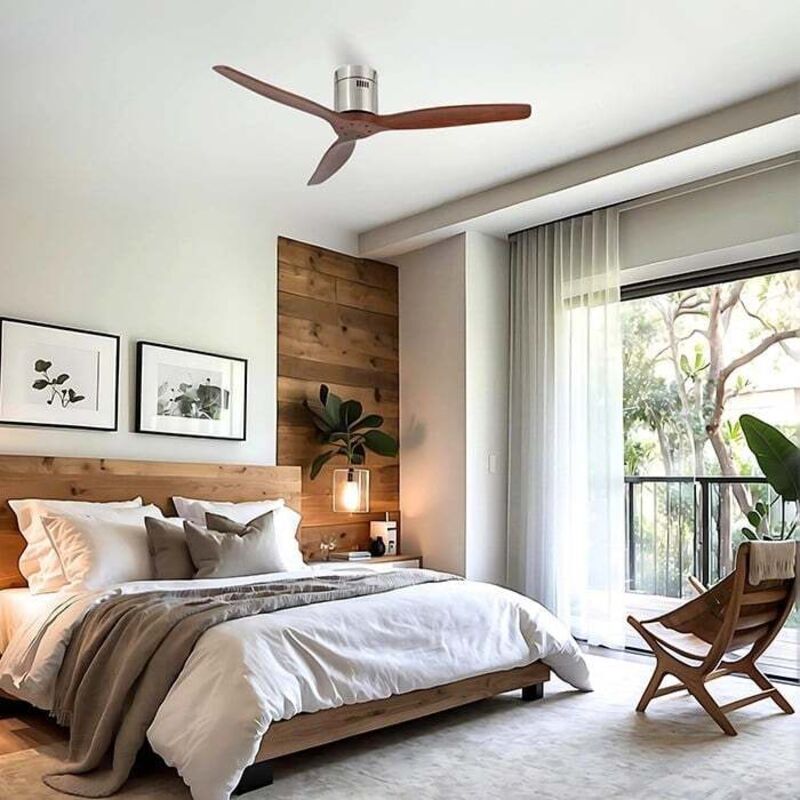 OLS ORIGINAL SKYLER Ventilateur de plafond en bois sans éclairage - Moteur DC - Ø OLS ORIGINAL SKYLER Ventilateur de plafond en bois sans éclairage - Moteur DC - Ø