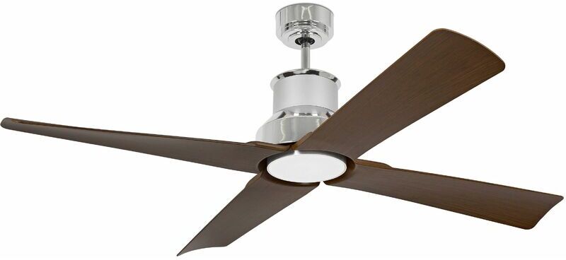 FARO BARCELONA Ventilateur de plafond Winche DC Chrome 130 cm avec LED FARO BARCELONA Ventilateur de plafond Winche DC Chrome 130 cm avec LED