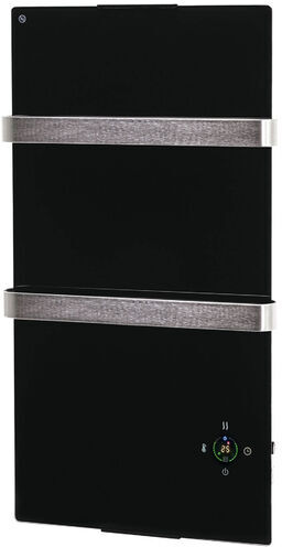 PURLINE Radiateur électrique de salle de bains couleur noir avec Wifi control PURLINE Radiateur électrique de salle de bains couleur noir avec Wifi control