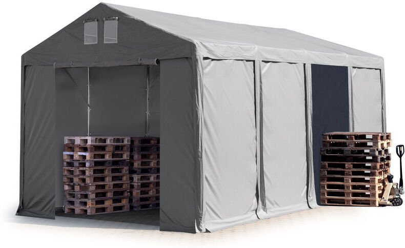 INTENT24.FR 4x8m Tente de stockage INTENT24, PVC env. 550 g/m², H. 3m avec portes à