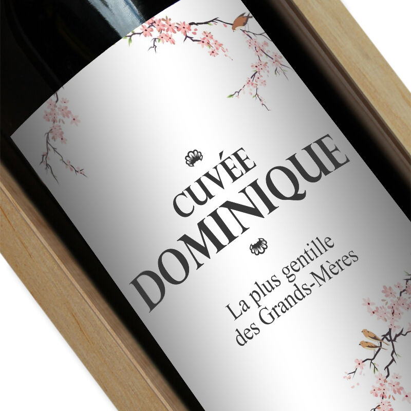 Amikado Bouteille de vin personnalisée Cerisier Amikado Bouteille de vin personnalisée Cerisier