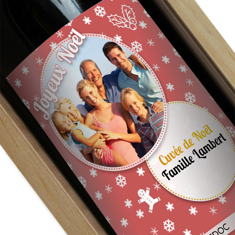 Amikado Bouteille de vin de Noël personnalisée photo