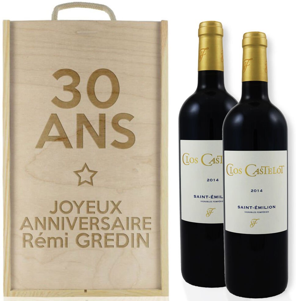 Amikado Caisse à vin 2 bouteilles Anniversaire Amikado Caisse à vin 2 bouteilles Anniversaire
