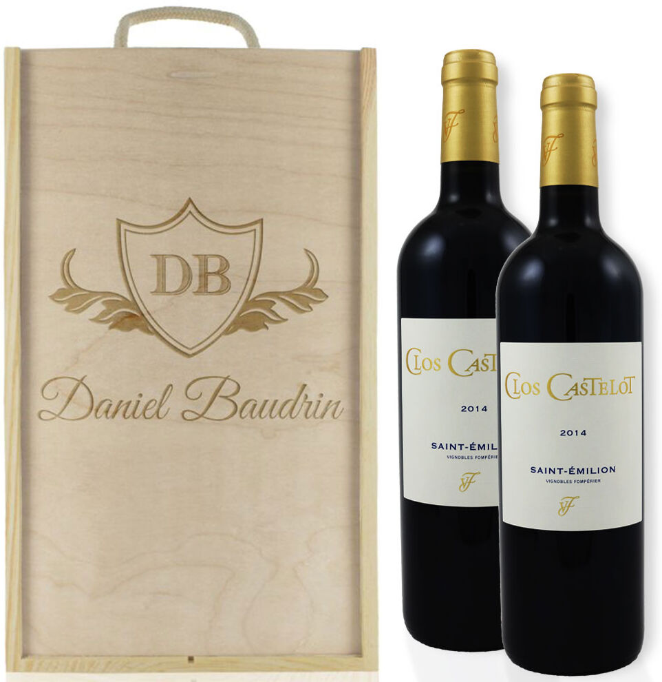 Amikado Caisse à vin 2 bouteilles personnalisée Amikado Caisse à vin 2 bouteilles personnalisée