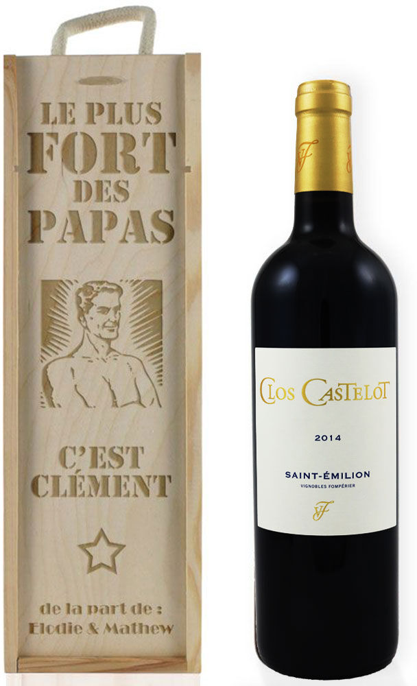 Amikado Caisse à vin Papa gravée Amikado Caisse à vin Papa gravée