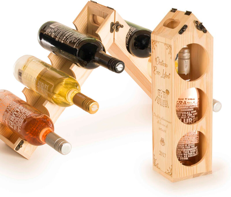 Amikado Caisse à vin range bouteille personnalisée Amikado Caisse à vin range bouteille personnalisée