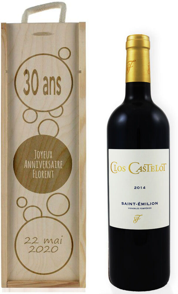 Amikado Caisse à vin bulles gravée Amikado Caisse à vin bulles gravée