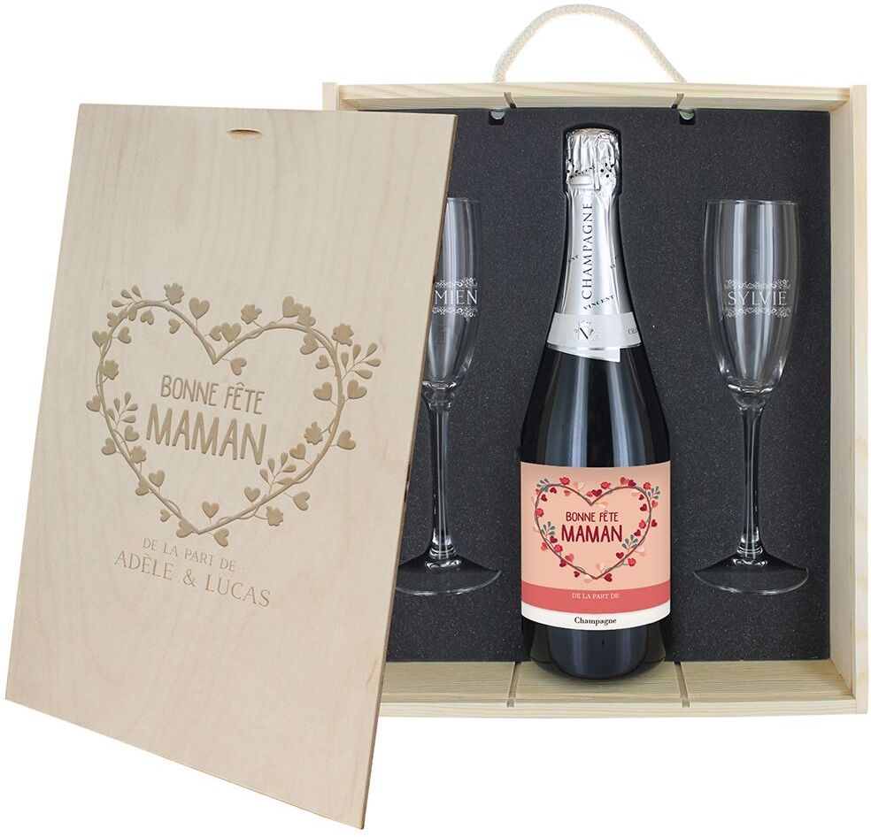 Amikado Coffret à Champagne personnalisé Bonne fête Maman Amikado Coffret à Champagne personnalisé Bonne fête Maman