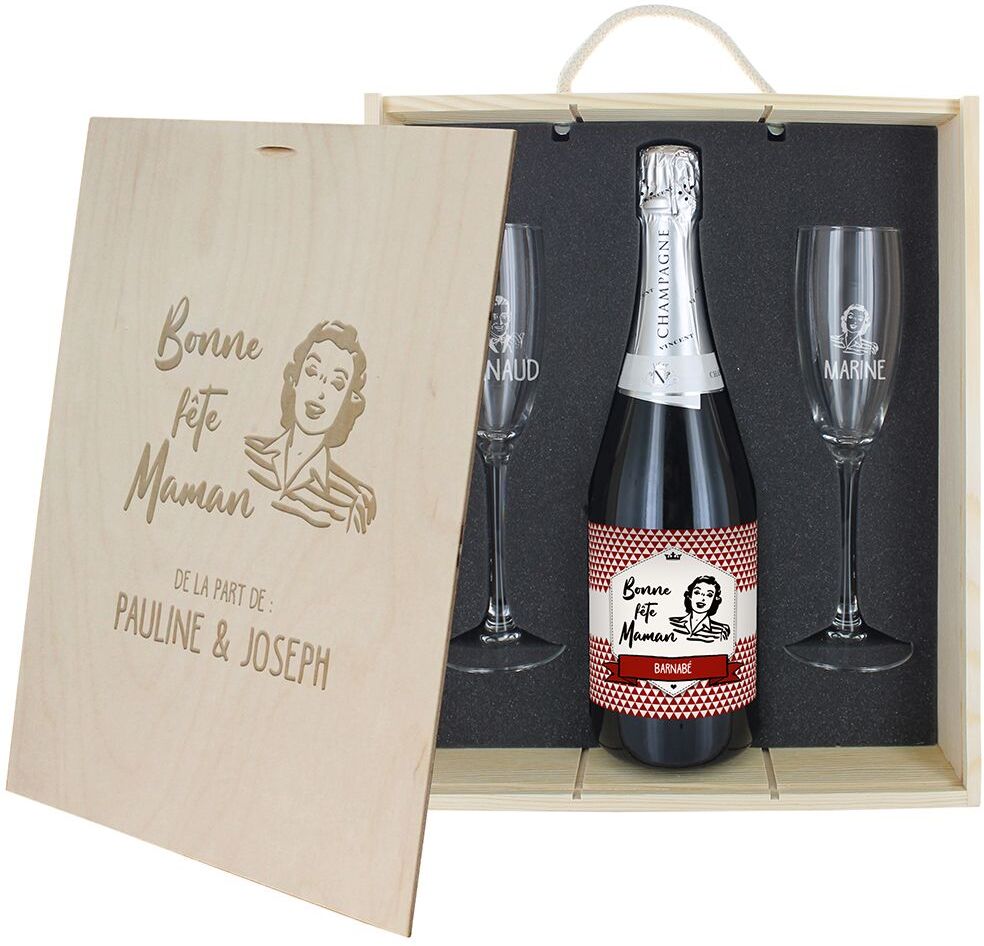 Amikado Coffret à Champagne personnalisé  Fête des Mères