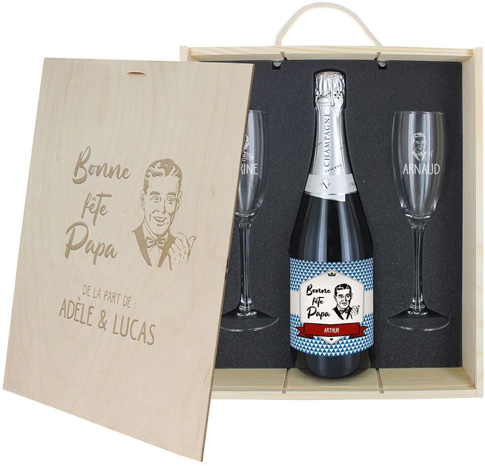 Amikado Coffret à Champagne personnalisé Fête des Pères