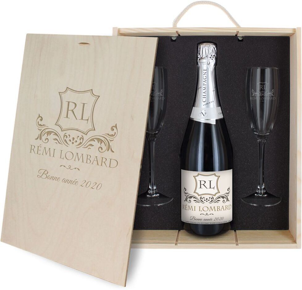 Amikado Coffret à Champagne personnalisé Monogramme Amikado Coffret à Champagne personnalisé Monogramme