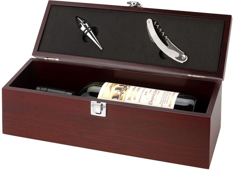 Amikado Coffret sommelier marron personnalisé Amikado Coffret sommelier marron personnalisé