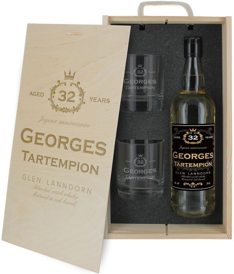 Amikado Coffret à whisky 3 pièces personnalisé Anniversaire Amikado Coffret à whisky 3 pièces personnalisé Anniversaire