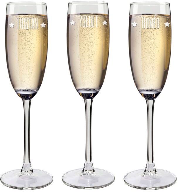 Amikado Flûtes à champagne prénom gravées Amikado Flûtes à champagne prénom gravées