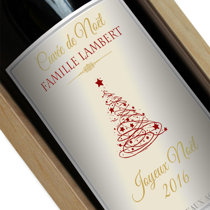Amikado Bouteille de vin personnalisée Noël Amikado Bouteille de vin personnalisée Noël