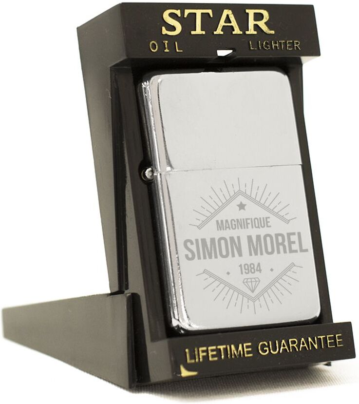 Amikado Briquet tempête prénom gravé Amikado Briquet tempête prénom gravé