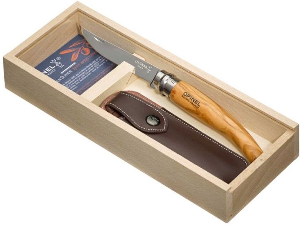 Amikado Coffret couteau Opinel n°10 Effilé Olivier gravé