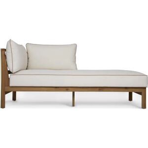 NV GALLERY Méridienne gauche outdoor BAYSIDE - Méridienne ou chaise-longue modulable gauche outdoor, Blanc crème & bois d'acacia, L161 Blanc / Naturel