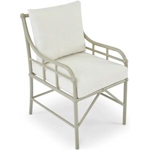 NV GALLERY Chaise outdoor AMALFI - Chaise outdoor, Blanc waterproof & métal taupe