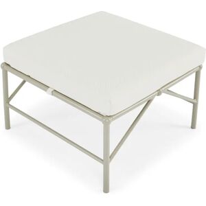 NV GALLERY Tabouret ou pouf AMALFI - Tabouret ou pouf outdoor, Blanc waterproof & metal taupe Blanc / Taupe