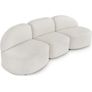 NV GALLERY Canape modulable TODD - Canape 3 places modulable, Boucle blanc latte, L263 Blanc