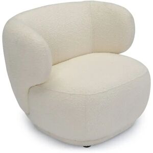 NV GALLERY Fauteuil cosy GIULIA - Fauteuil, Ecru bouclé, 90x70 Ecru