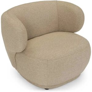 NV GALLERY Fauteuil cosy GIULIA - Fauteuil, Tissu texturé désert taupe, 90x70 Taupe