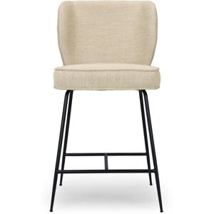 NV GALLERY Tabouret de bar WAYNE - Tabouret de bar, Beige sable & metal noir, H65 Beige / Noir