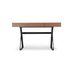 NV GALLERY Bureau TUXEDO - Bureau, Bois noyer & metal noir, L140 Marron / Noir