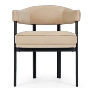 NV GALLERY Chaise IRIS - Chaise, Beige crème & métal noir Beige